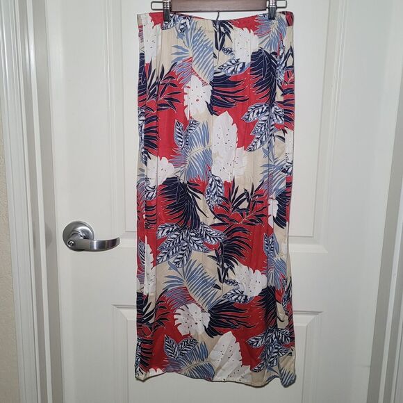 Capacity Patriotic Tropical Flower Floral Maxi Wrap Skirt Vintage 90's Retro - Picture 5 of 7